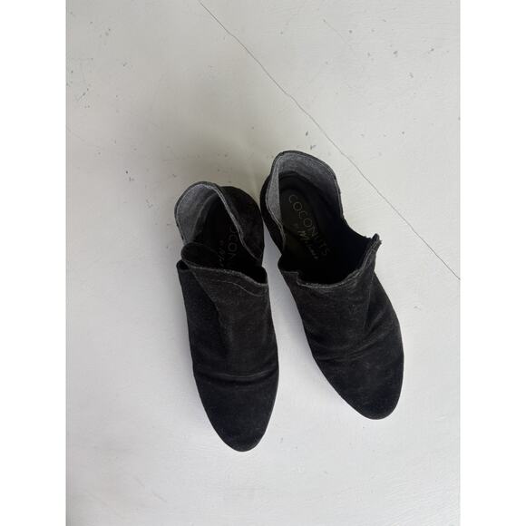 Coconuts by Matisse Pronto Side Cut Suede Heeled Booties Shoes Black 8.5M - Picture 5 of 8